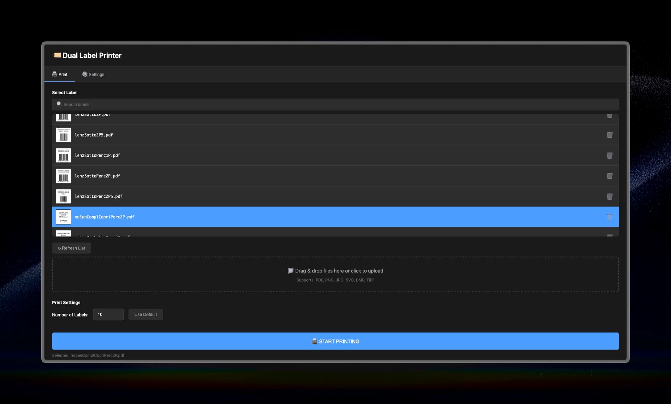 Dual Label Printer — ZPL Automation Tool 2