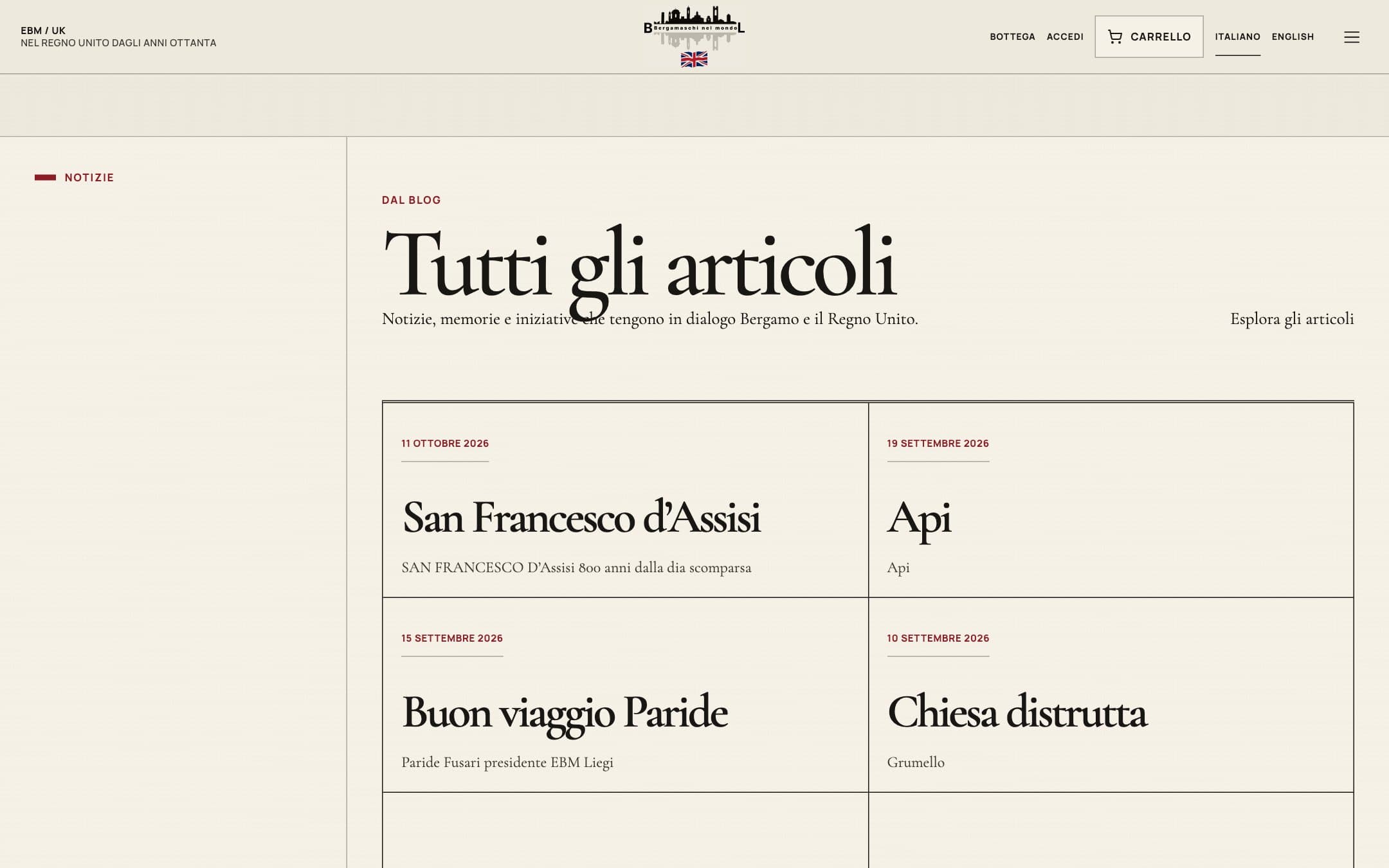 Ente Bergamaschi nel Mondo UK — Website & Telegram Publishing Bot 3