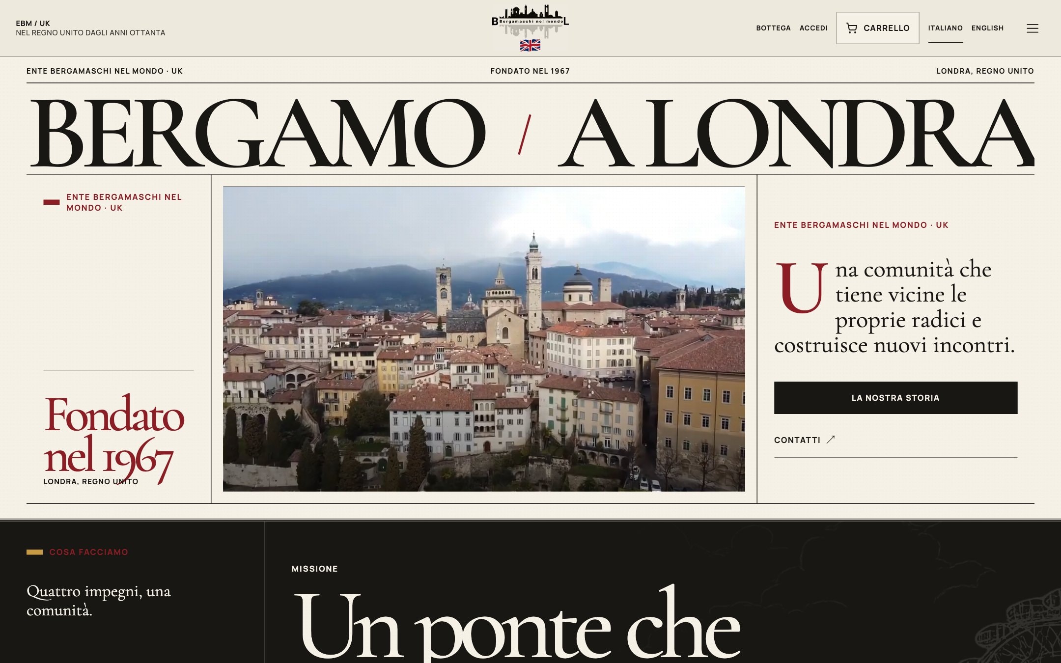 Ente Bergamaschi nel Mondo UK website — home page